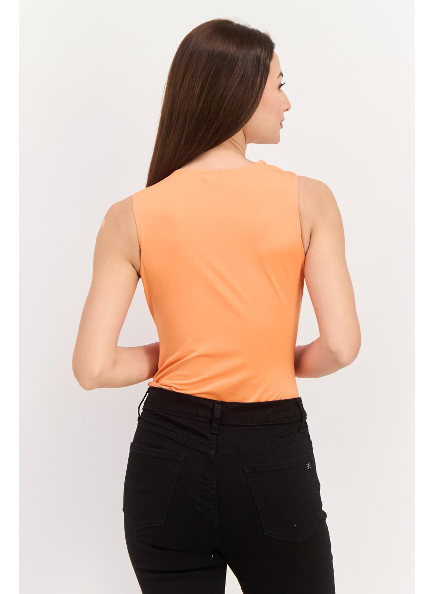RIVER ISLAND Women Cut Out Sleeveless Bodysuits, Orange  - Image 3