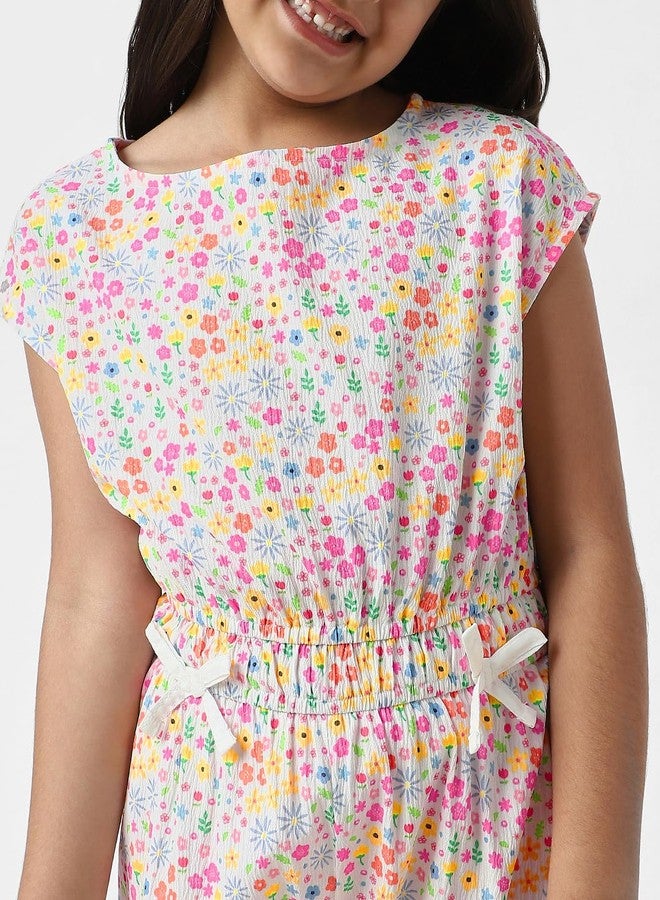 Nautinati Girls Capri Jumpsuit with Boat Neck | Cotton Blend | Age 4-8Years - Image 4