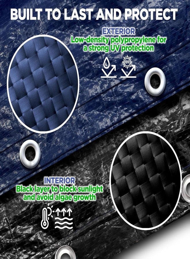 Shop Square 12 ft Round Pool Cover for Above Ground Pools, Above Ground Pool Cover, Swimming Pool Cover, Winter Pool Cover, Keeps Out Debris, Cold and UV Resistant, Supreme Mesh, Navy Blue - Image 4