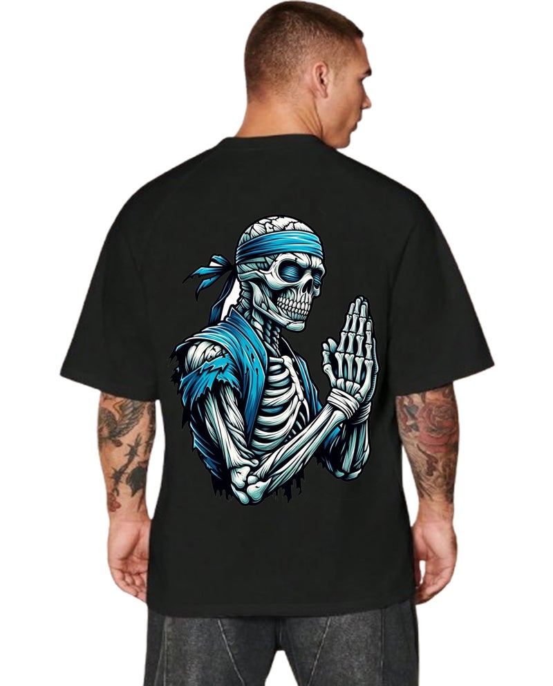 DIVIS Oversized Black Graphic T-Shirt for Men - Image 1