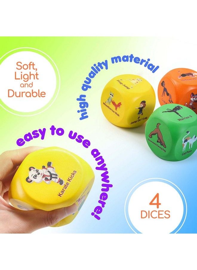BETTERLINE - Fun Fitness Dice For Kids Children'S Workout Dice And Yoga Dice Set Fitness Exercise Dice Game With Kids Yoga Poses Childrens Foam Exercise Dice Great Kids Exercise Equipment Kids Ages 3+ - Image 1