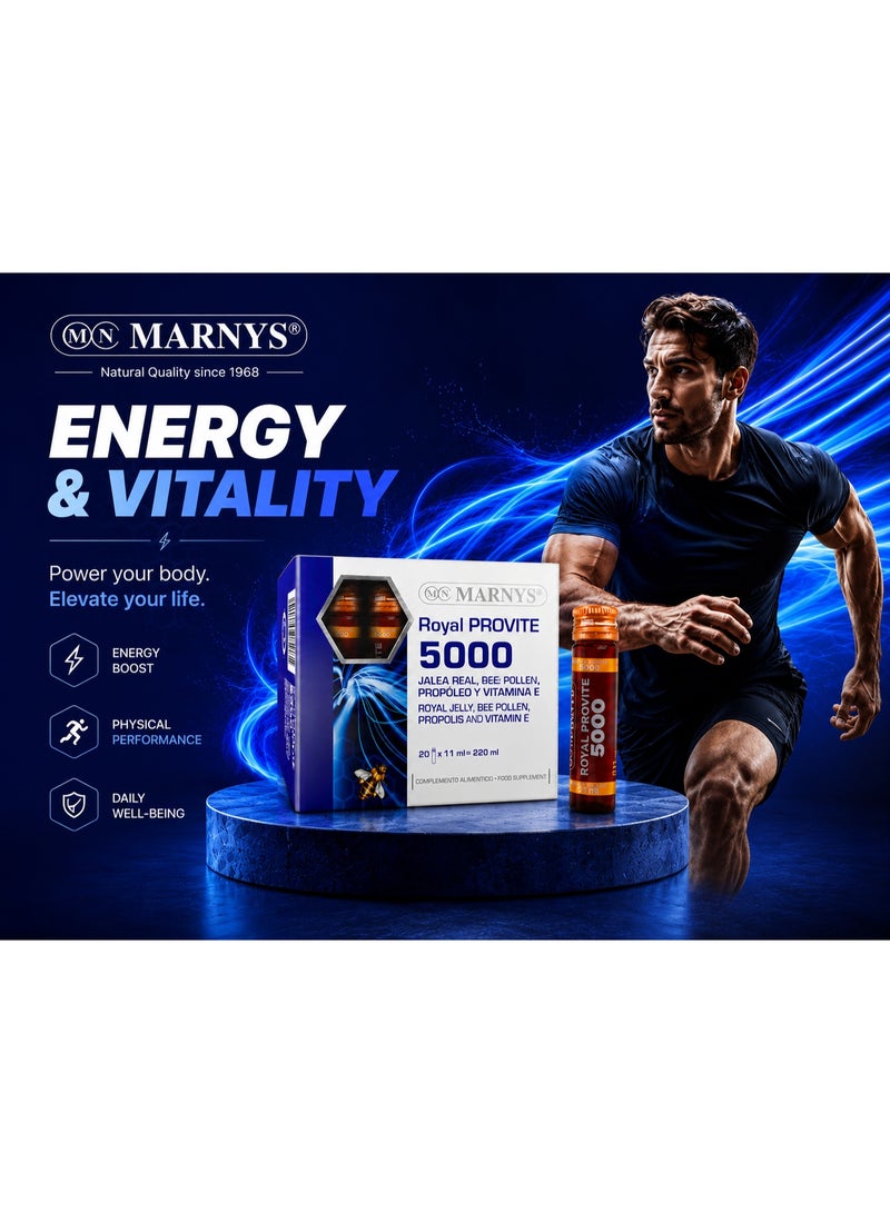Marnys Royal Provite 5000 - Natural Energy & Immune Support with Concentrated Royal Jelly - Propolis - Bee Pollen - Vitamin E - 20 Drinkable Vials - Image 2