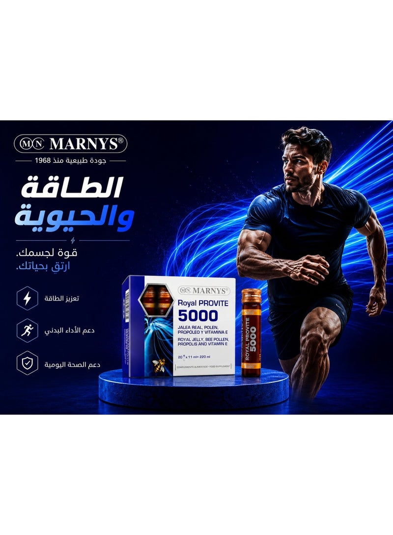 Marnys Royal Provite 5000 - Natural Energy & Immune Support with Concentrated Royal Jelly - Propolis - Bee Pollen - Vitamin E - 20 Drinkable Vials - Image 3