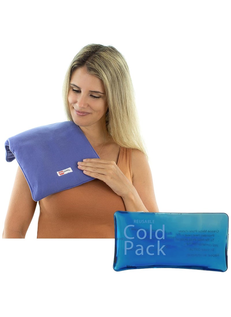 careX Carex ThermiPaq Reusable Microwave Heating Pad Ice Pack Combo Kit, for Injuries, Gel Ice Pack - Shoulder, Elbow, Ankles, Back and Knee Ice Pack, X-Large, 9.5 inches x 16 inches 