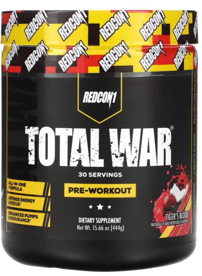 REDCON1 Total War Pre Workout Powder Tigers Blood 444g  - Image 1