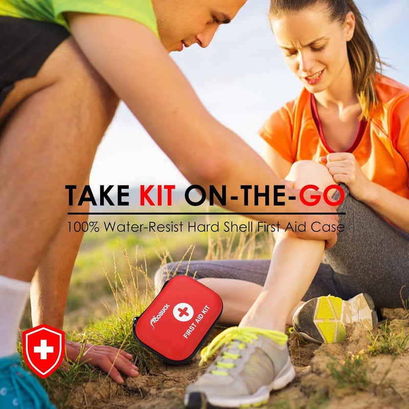 ROOBUCK First Aid Kit for Hiking Backpacking Camping Travel Car  Cycling with Waterproof Laminate Bags You Protect Your Supplies Be Prepared for All Outdoor Adventures or at Home  Work Red - Image 4