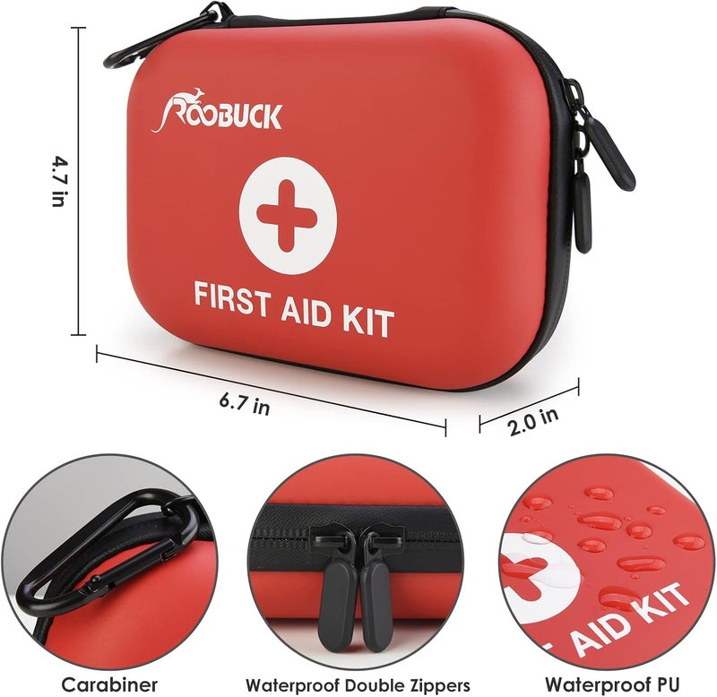 ROOBUCK First Aid Kit for Hiking Backpacking Camping Travel Car  Cycling with Waterproof Laminate Bags You Protect Your Supplies Be Prepared for All Outdoor Adventures or at Home  Work Red - Image 2