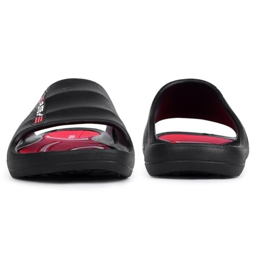 FLITE Men's Slides/SlipperS for Boys/Flip Flop (Red-Black, 7) - Image 5