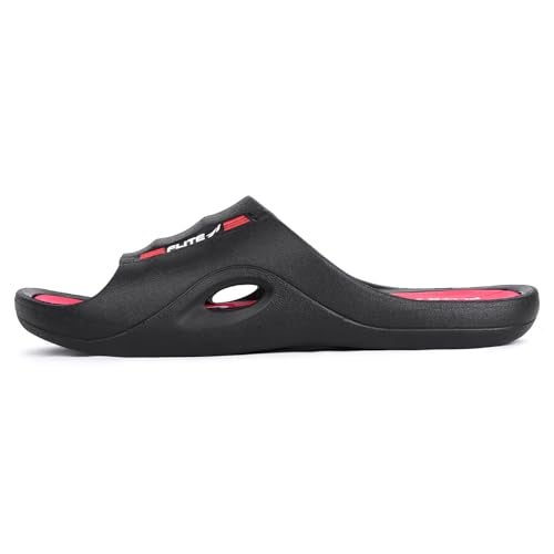 FLITE Men's Slides/SlipperS for Boys/Flip Flop (Red-Black, 7) - Image 4