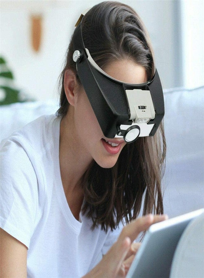 مكبر رأس للمجوهرات مع خوذة مضيئة بإضاءة LED، تكبير 1.5x، 3x، 6.4x، 8.3x، أدوات لإصلاح الساعات، أدوات مساعدة للقراءة في الأعمال الدقيقة - Image 2
