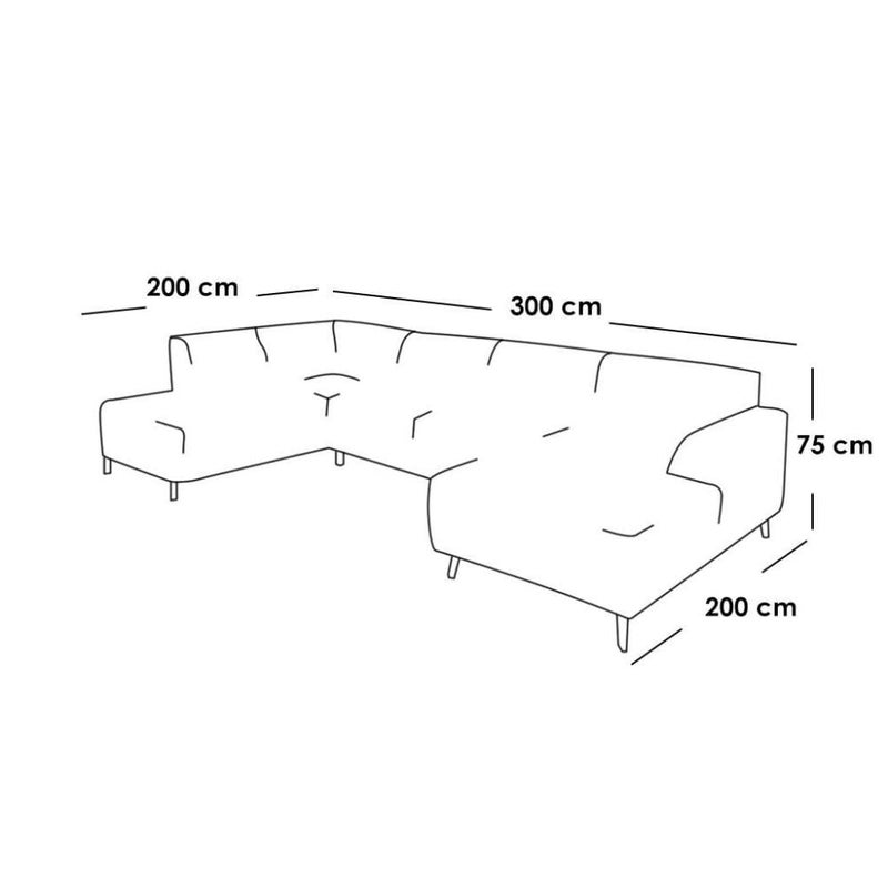 Betak Suede wood and linen corner sofa - beige - Image 2
