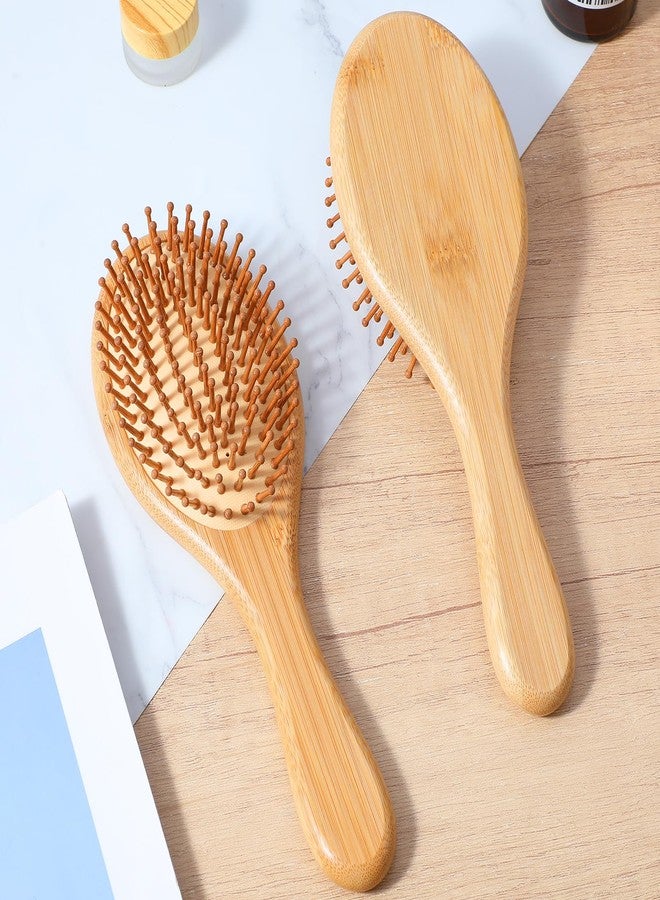 Caeuiciw 10 Pcs Bamboo Hair Brush, Bulk Natural Wooden Paddle Brush Round-tipped Bamboo Bristles Lightweight Massage Scalp Hair Combs Anti Staticfor Women Men and Children, Stimulates Scalp for Hair Growth(9.2 - Image 3