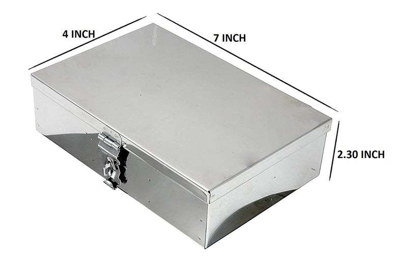 GvanyS Stainless Steel Storage BoxesCash Peti Pooja PetiOrganizer Vanity Box Safe Locker Box Set of 3 pieces 7 8 and 9 Storage Box Steel - Image 4