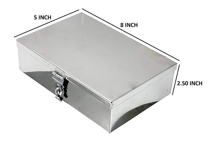 GvanyS Stainless Steel Storage BoxesCash Peti Pooja PetiOrganizer Vanity Box Safe Locker Box Set of 3 pieces 7 8 and 9 Storage Box Steel - Image 5