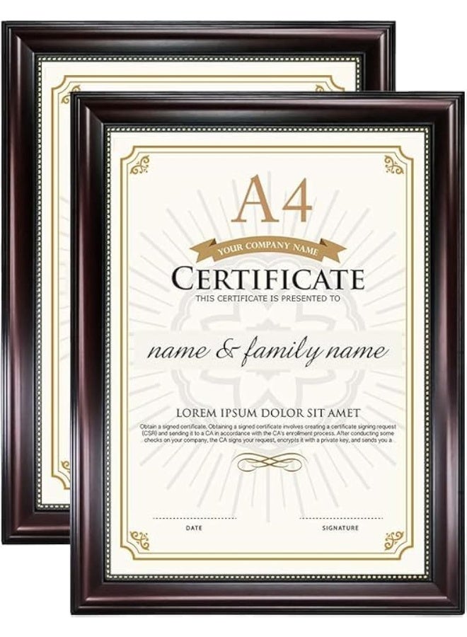 Decorhills DECORHILLS FRAMES & DECOR A4 Professional Certificate Photo Glass with Wooden, Pack of 2  - Image 1