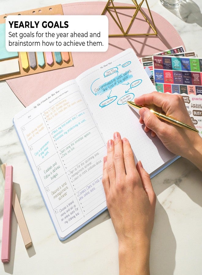 جو جيرل مخطط جدول أعمال أسبوعي من GoGirl - مخطط عمل وحياة بالساعة مع خانات زمنية - منظم جدول أعمال عمودي للإنتاجية اليومية، A5 (لون زهرة العِشْقَة) - Image 5