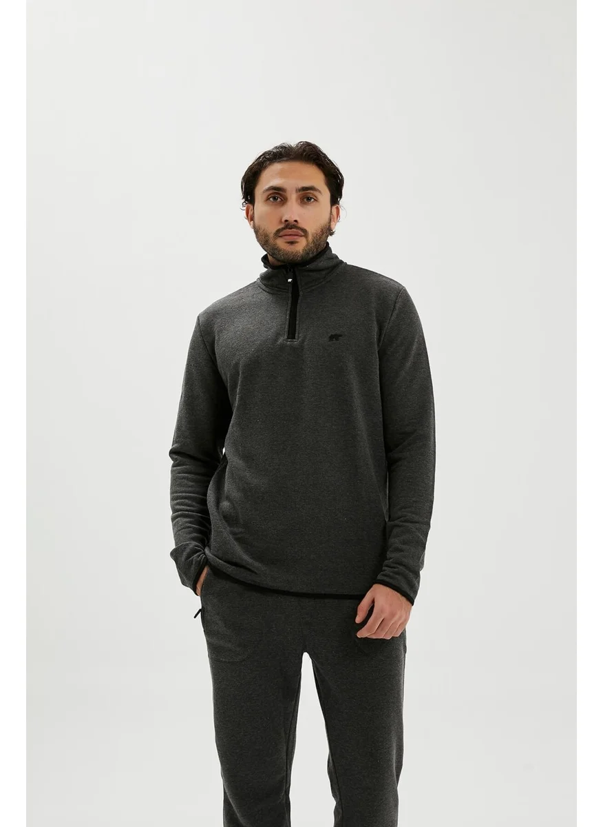 Bad Bear Backup Half Zip Men's Gray Sweatshirt