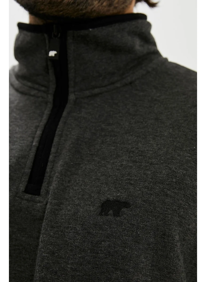 Bad Bear Backup Half Zip Men's Gray Sweatshirt