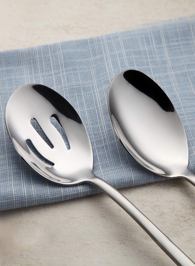 AOOSY Serving Spoons x 3, Slotted Spoons x 3, 8.7 inches Utility Advanced Performance Skimmer Perforated, Stainless Steel Serving Utensils Set for Buffet Can Banquet Cooking Kitchen Basics - Image 3