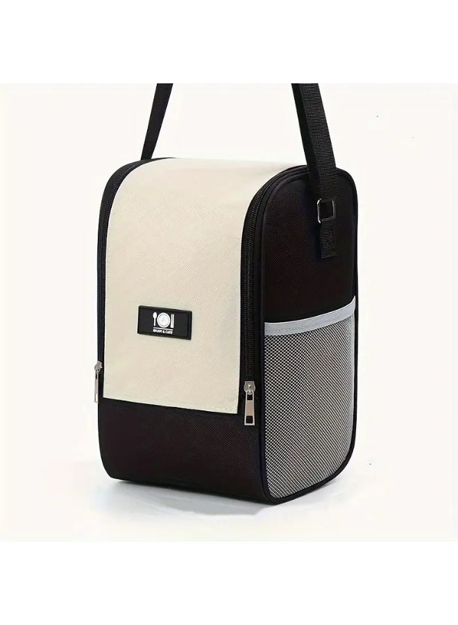 Insulated Reusable Lunch Bag for Adults Men and Women, Large Leak Proof Bag, Black - Image 1