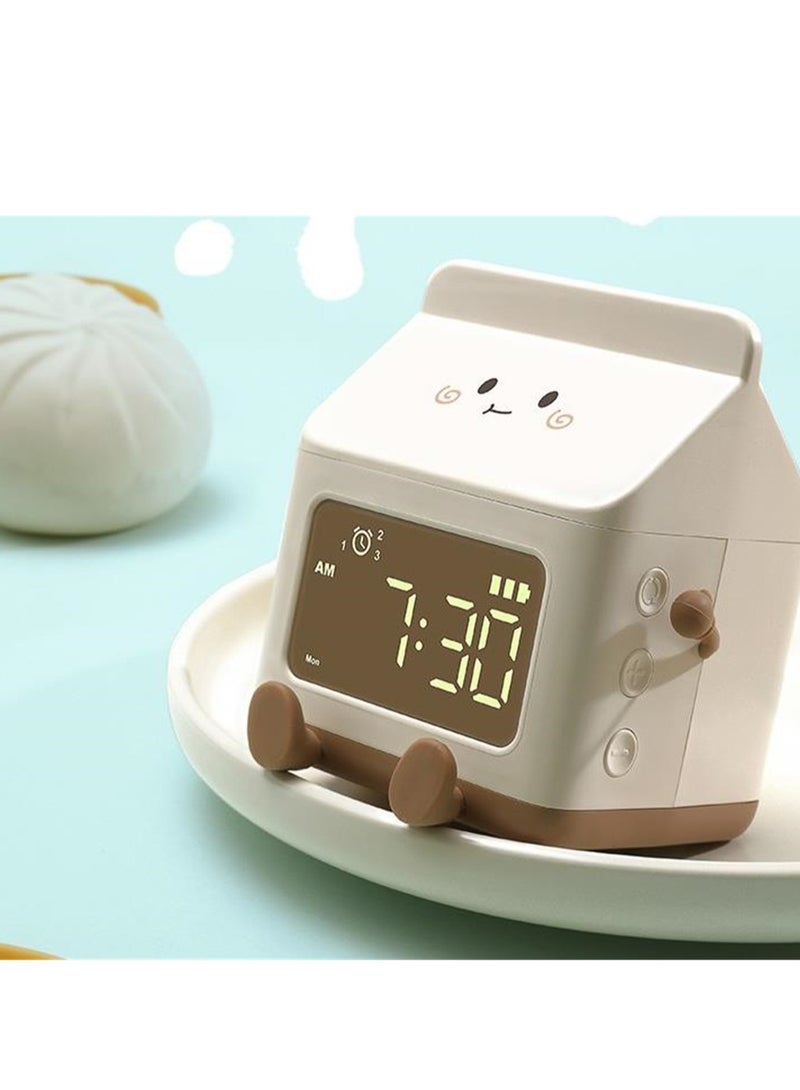Milk carton alarm clock children's sleep training creative electronic clock silent bedside wake-up alarm clock countdown alarm clock  - Image 4