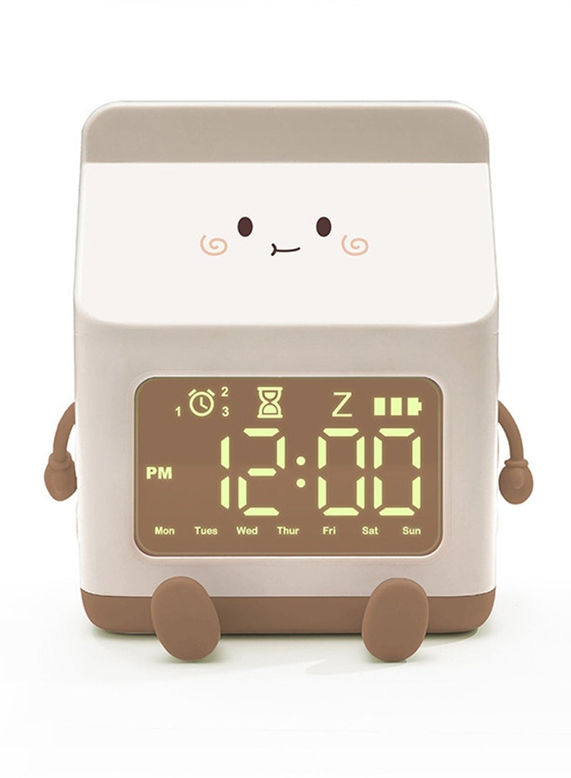 Milk carton alarm clock children's sleep training creative electronic clock silent bedside wake-up alarm clock countdown alarm clock  - Image 1