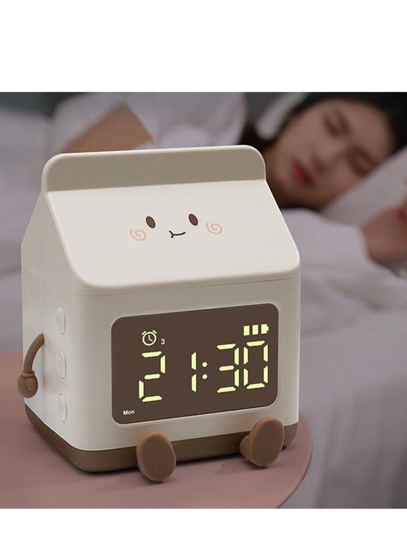 Milk carton alarm clock children's sleep training creative electronic clock silent bedside wake-up alarm clock countdown alarm clock  - Image 3