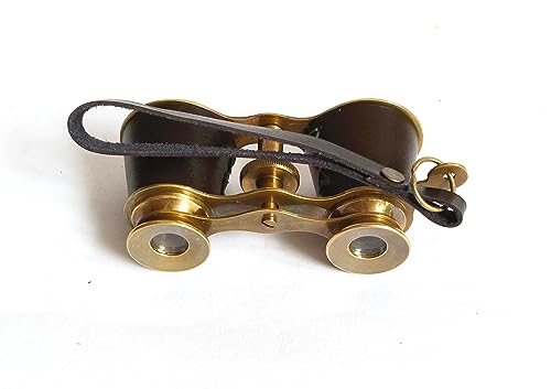 SIFAAT World Captains Brass Binocular - Handheld Brown Leather Solid Brass Opera Glasses Binocular-Pocket Size Binoculars for Kids (NO Zoom, NO Magnification) - Image 5