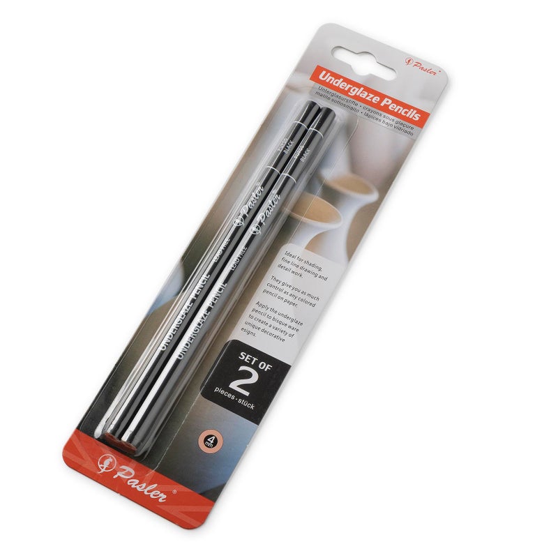 Pasler Underglaze Pencil, Pottery Pencil for Ceramic Pottery Bisque,Greenware - Underglaze Pencil set, Pack of 2 Black - Image 2
