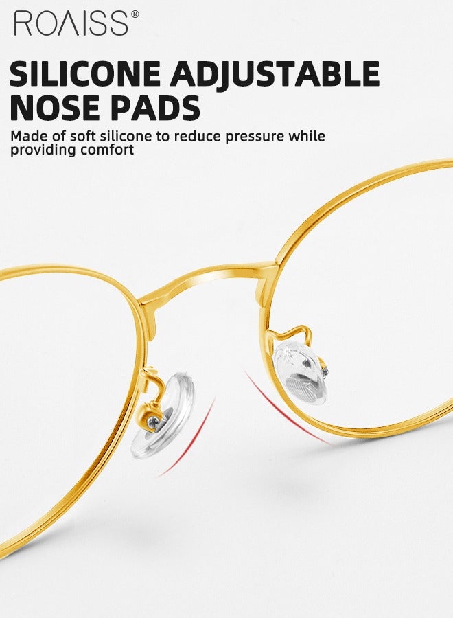 roaiss Blue Light Blocking Glasses for Unisex Blue Light Filter Computer Reading Gaming TV Phones Round Eyeglasses with Titanium Frame Fashion Anti Glare Eyewear for Men Women Gold 50mm - Image 5
