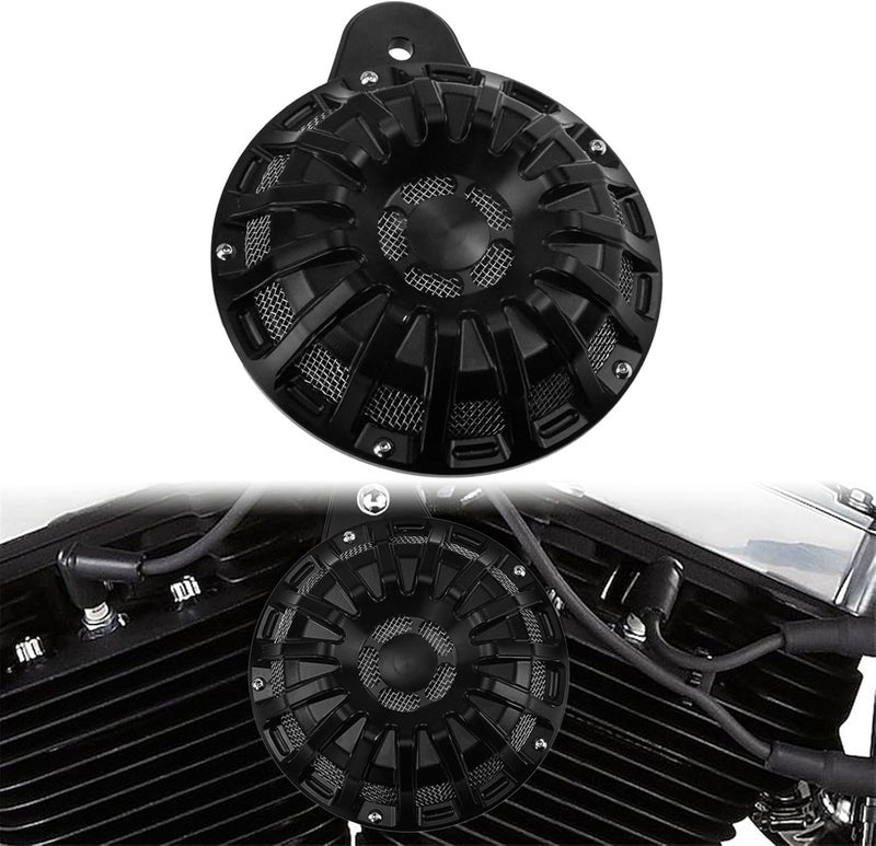 Yurefax Black Motorcycle Air Cleaner Filter and Horn Cover - Image 5