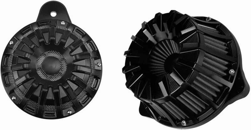 Yurefax Black Motorcycle Air Cleaner Filter and Horn Cover - Image 1