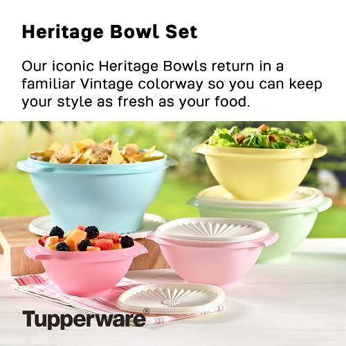Tupperware Heritage Collection 17.25 Cup Bowl with Starburst Lid, Light Blue Vintage Color, Dishwasher Safe and BPA Free (4.1 L) - Image 2