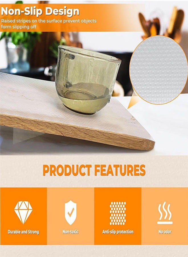 بطانة أرفف المطبخ بطانة خزانة غير قابلة للانزلاق 11.8 بوصة × 9.8 قدم بطانات ثلاجة قابلة للغسل بطانات أدراج مقاومة للزيت لتناول الطعام في المطبخ - Image 3