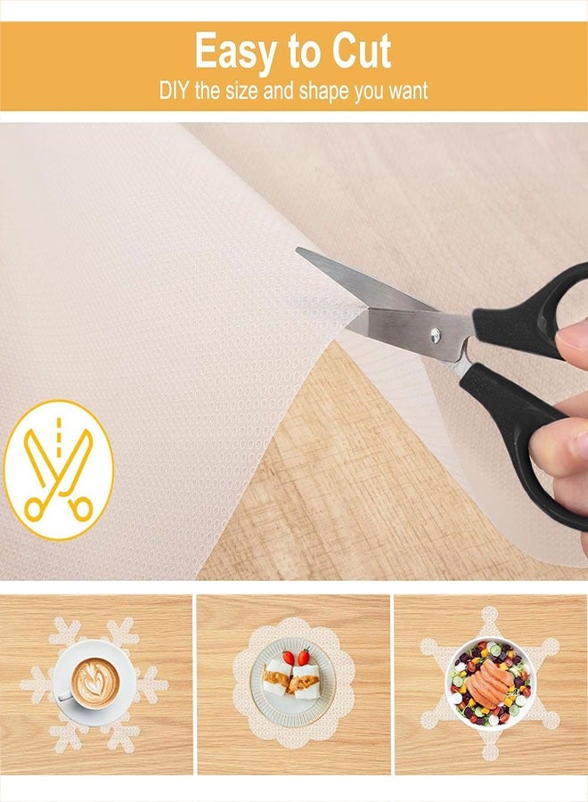 بطانة أرفف المطبخ بطانة خزانة غير قابلة للانزلاق 11.8 بوصة × 9.8 قدم بطانات ثلاجة قابلة للغسل بطانات أدراج مقاومة للزيت لتناول الطعام في المطبخ - Image 4