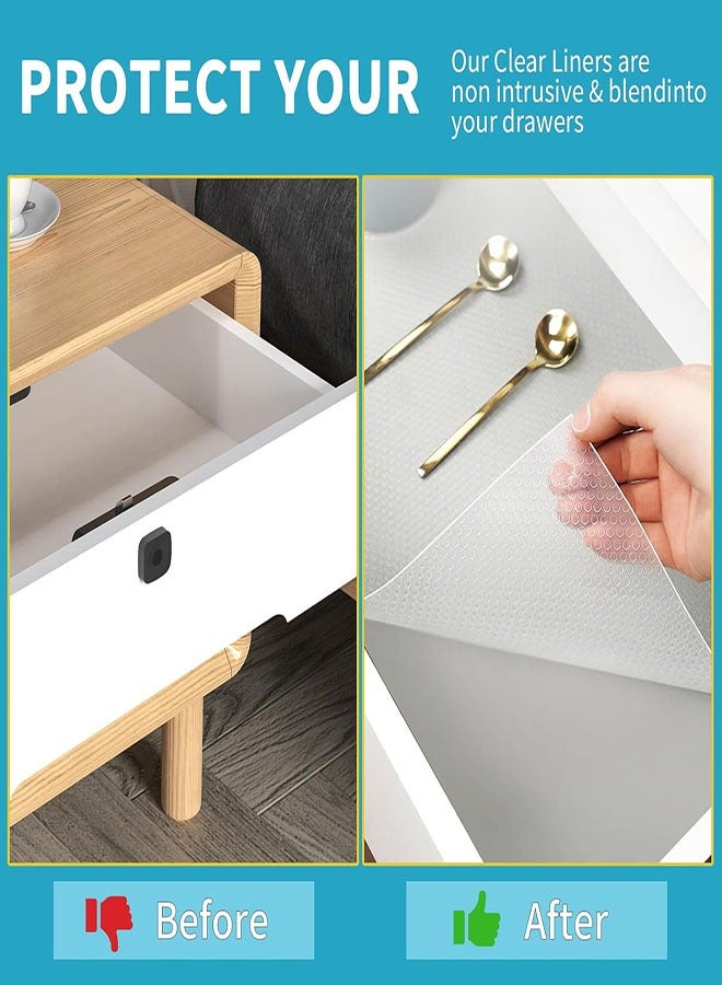 بطانة أرفف المطبخ بطانة خزانة غير قابلة للانزلاق 11.8 بوصة × 9.8 قدم بطانات ثلاجة قابلة للغسل بطانات أدراج مقاومة للزيت لتناول الطعام في المطبخ - Image 5