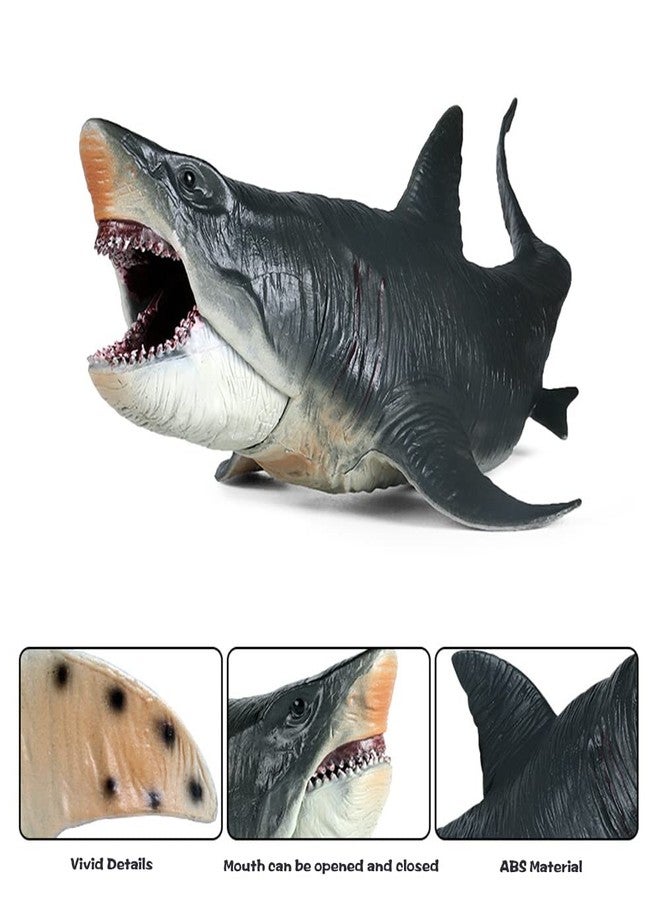 EOIVSH Large Megalodon Shark Toy, Plastic Ocean Animal Figurine, Realistic Sea Monster Toy Figure for Collection Gift, Bath Toy, Cake Topper - Image 3