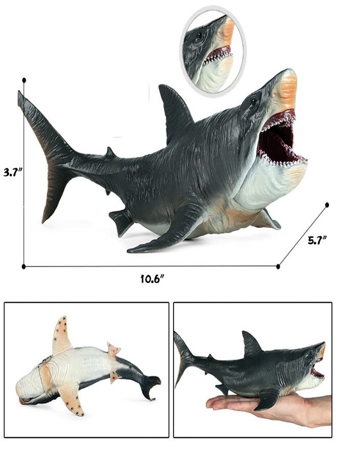 EOIVSH Large Megalodon Shark Toy, Plastic Ocean Animal Figurine, Realistic Sea Monster Toy Figure for Collection Gift, Bath Toy, Cake Topper - Image 2