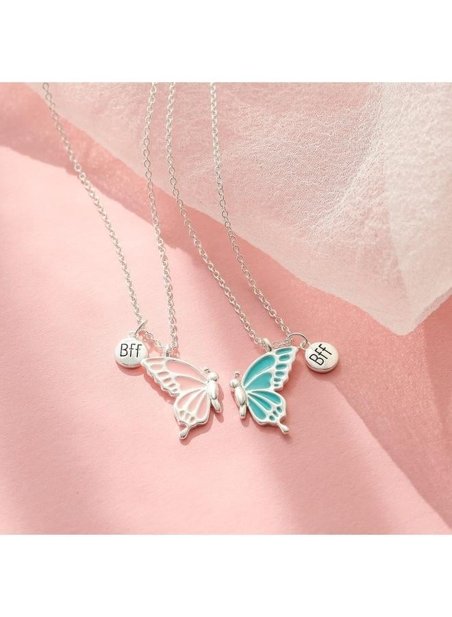 Cute erfly Necklaces for 2, Enamel erfly Friendship Necklace for Teen Girls Women Best Friend Birthday Gift  - Image 4