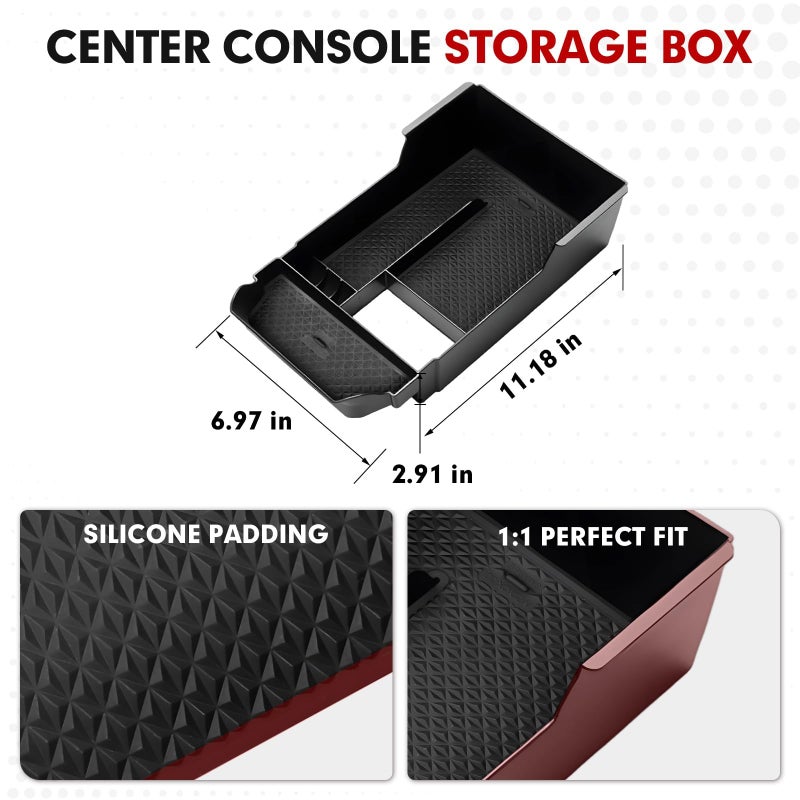 Autorder Center Console Organizer for Mazda CX30 2020-2025 2026 Accessories Armrest Storage Box Secondary Insert Tray with Black Anti-Slip Mat - Image 5