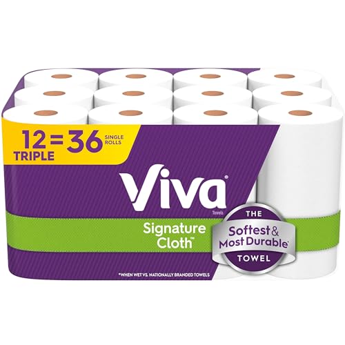 Viva Signature Cloth Paper Towels, 12 Triple Rolls, 129 Sheets per Roll - Image 1