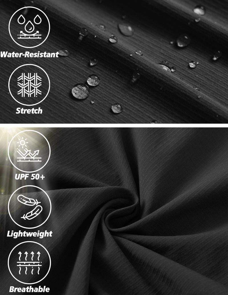 AREOUTS Men's Cargo Work Hiking Pants Lightweight Water Resistant Quick Dry Fishing Travel Camping Outdoor Breathable Multi Pockets Black M - Image 4