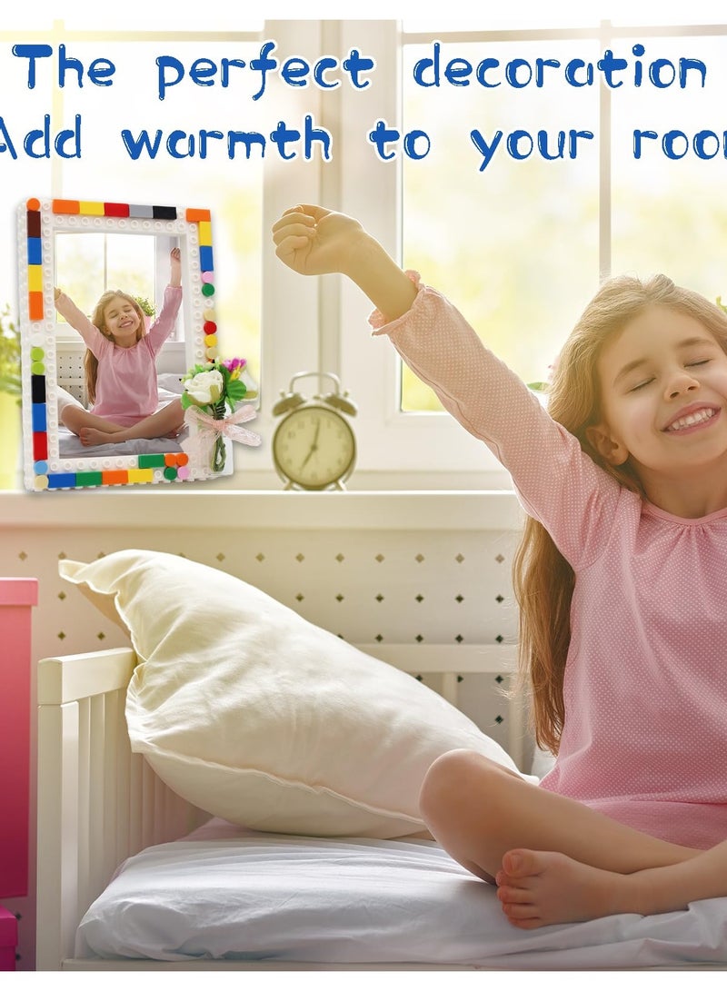 Excefore أطقم صنع إطارات الصور للأطفال، اصنع إطارات صور بلوك 4x6 بنفسك، هدية فنية وحرفية ممتعة وإبداعية للأولاد والبنات من عمر 6-8 سنوات - Image 4