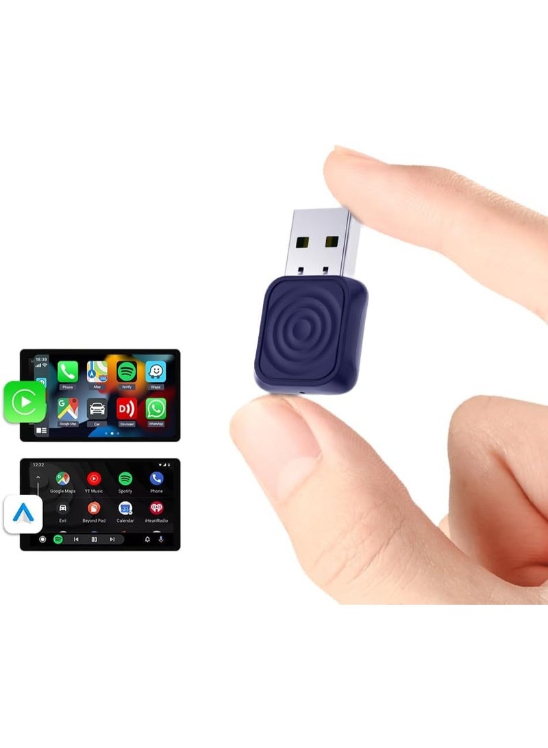 2-in-1 Mini Wireless Car Adapter for CarPlay & Android Auto – Convert Wired to Wireless, USB-A/Type-C, Fast 5.8G WiFi Connection, Compatible with 2018+ Cars - Image 1