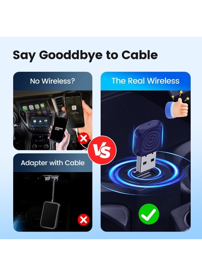 2-in-1 Mini Wireless Car Adapter for CarPlay & Android Auto – Convert Wired to Wireless, USB-A/Type-C, Fast 5.8G WiFi Connection, Compatible with 2018+ Cars - Image 4