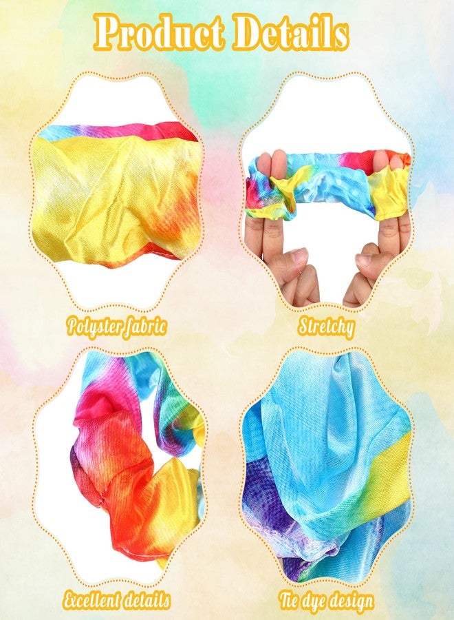 Toulite مجموعة ربطات شعر ملونة من توليت، 24 قطعة، بألوان قوس قزح، إكسسوارات شعر متنوعة، ربطات شعر مرنة بألوان قوس قزح، مثالية لحفلات النساء. - Image 3