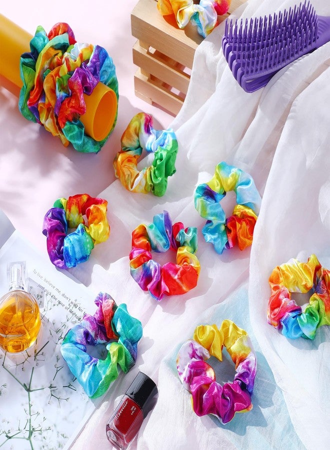 Toulite مجموعة ربطات شعر ملونة من توليت، 24 قطعة، بألوان قوس قزح، إكسسوارات شعر متنوعة، ربطات شعر مرنة بألوان قوس قزح، مثالية لحفلات النساء. - Image 4