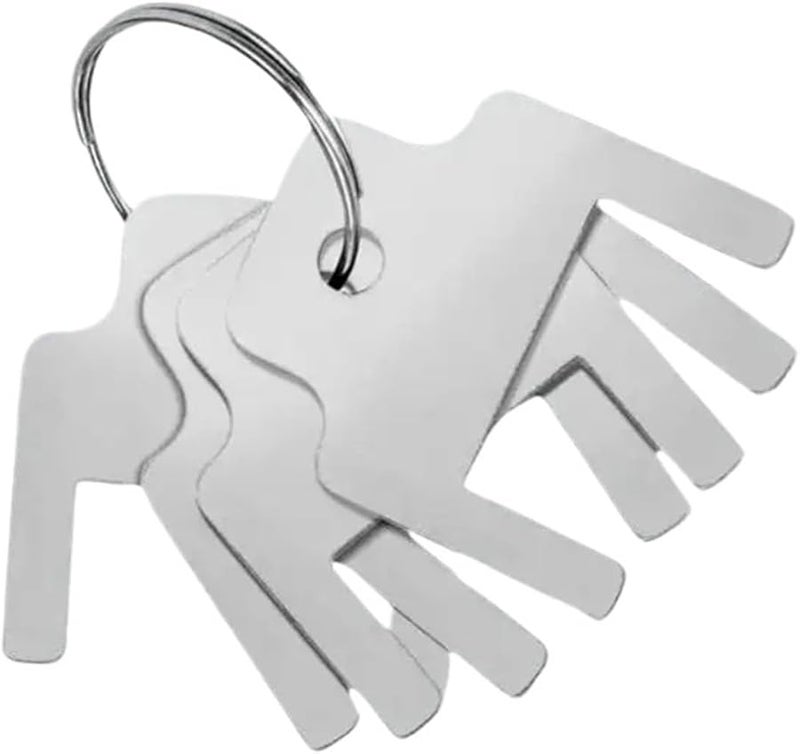 12 قطعة من علاقات المفاتيح الفولاذية المقاومة للصدأ الموزعة للمفاتيح، ملحق محمول مناسب - Image 1