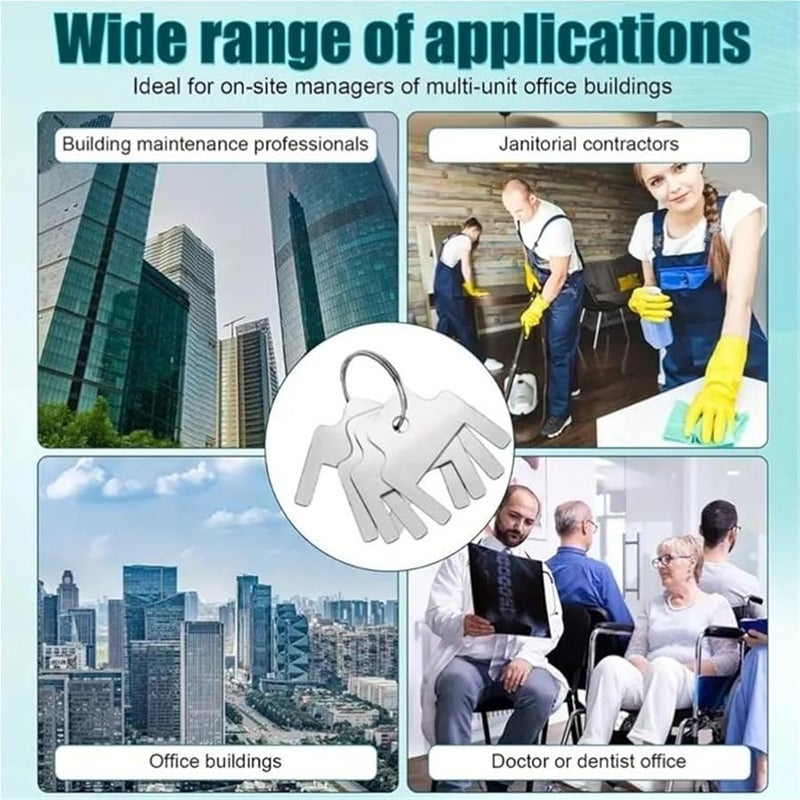 12 قطعة من علاقات المفاتيح الفولاذية المقاومة للصدأ الموزعة للمفاتيح، ملحق محمول مناسب - Image 4