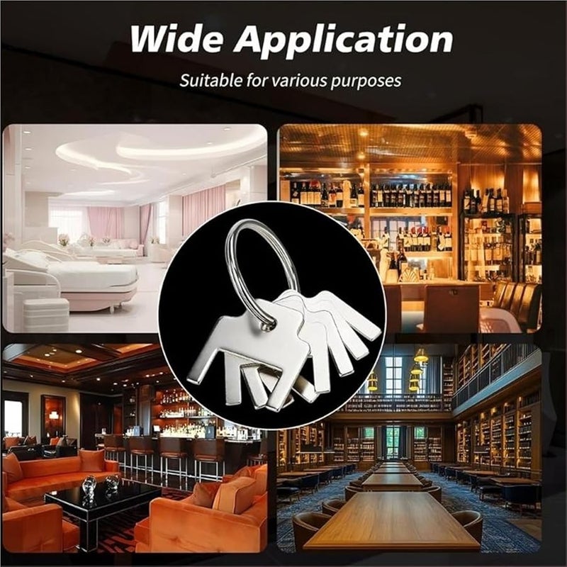 12 قطعة من علاقات المفاتيح الفولاذية المقاومة للصدأ الموزعة للمفاتيح، ملحق محمول مناسب - Image 3